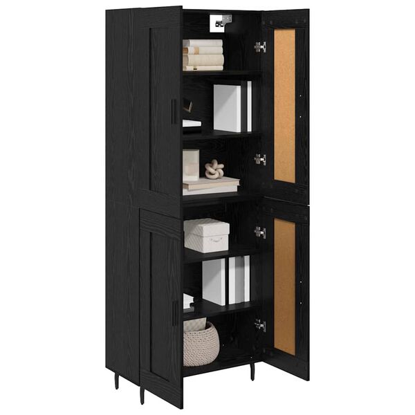 vidaXL Highboard 2 pcs Čierny dub Kompozitn&eacute; drevo