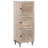 vidaXL Highboard s poličkou Biela 40 x 33 x 110 cm mangový masív