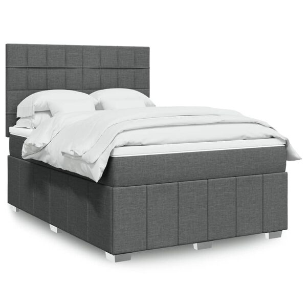 vidaXL Boxspring posteľ s matracom tmavosiv&aacute; 160x200 cm l&aacute;tka