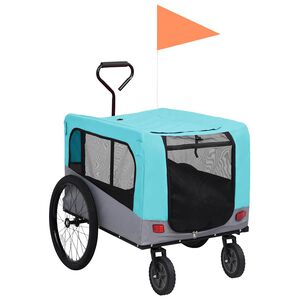 vidaXL Voz&iacute;k pre dom&aacute;ce zvierat&aacute; na bicykel/beh 2-v-1, modro siv&yacute;