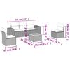 vidaXL 6-dielna záhradná sedacia súprava s podložkami polyratan sivá