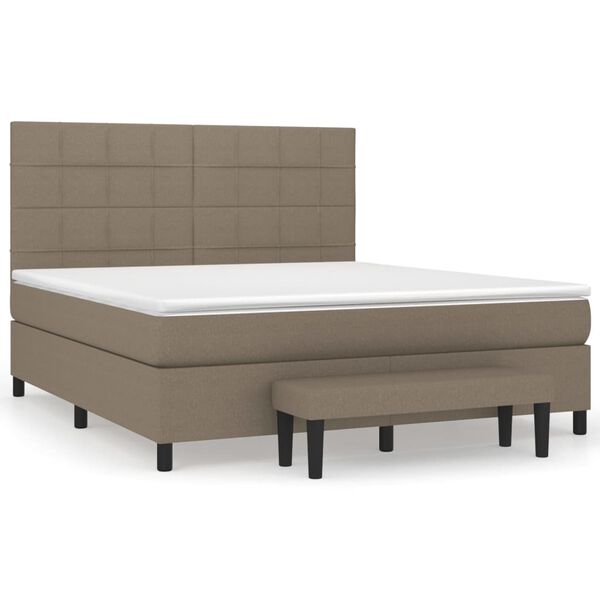 vidaXL Posteľn&yacute; r&aacute;m boxspring s matracom sivohned 160x200 cm l&aacute;tka