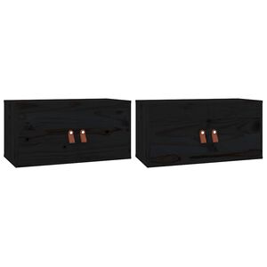 vidaXL N&aacute;stenn&eacute; skrinky 2 ks čierne 60x30x30 cm mas&iacute;vna borovica