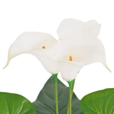 vidaXL Umelá rastlina, kala s kvetináčom 45 cm, biela