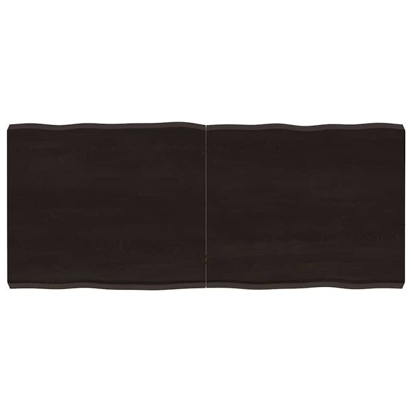 vidaXL Stolov&aacute; doska tmavohned&aacute; 140x60x(2-6)cm o&scaron;etren&yacute; mas&iacute;v hrany