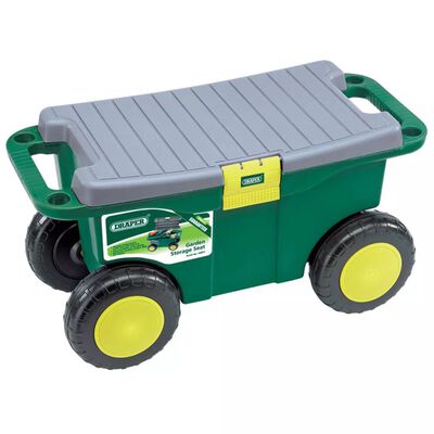 Draper Tools Záhradný vozík na náradie so sedadlom zelené 56x27,2x30,4 cm
