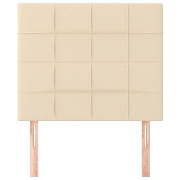 vidaXL Čelo postele kr&eacute;mov&eacute; 100x5x118/128 cm l&aacute;tkov&eacute;