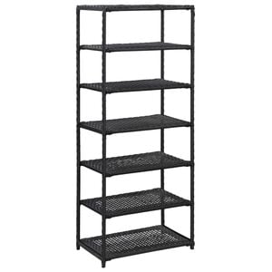 vidaXL Reg&aacute;l na top&aacute;nky čierny 50x30x120 cm polyratanov&yacute;