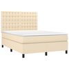 vidaXL Posteľn&yacute; r&aacute;m boxspring s matracom kr&eacute;mov&yacute; 140x200 cm l&aacute;tka