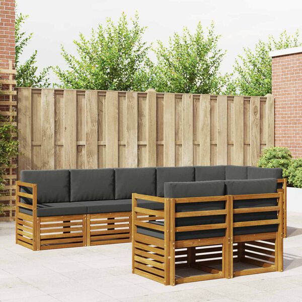 vidaXL S&uacute;pravy pohoviek s vank&uacute;&scaron;om 8 pcs Pr&iacute;rodn&aacute; a antracitov&aacute;