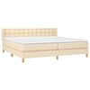 vidaXL Posteľn&yacute; r&aacute;m boxspring s matracom kr&eacute;mov&yacute; 160x200 cm l&aacute;tka
