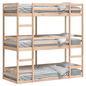 vidaXL Trojit&aacute; poschodov&aacute; posteľ 80x200 cm borovicov&yacute; mas&iacute;v