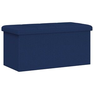 vidaXL Skladacia &uacute;ložn&aacute; lavička Modr&aacute; 180 kg 80 L 77 x 38 x 38 cm Ľan