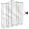 vidaXL Obl&uacute;kov&yacute; gabionov&yacute; k&ocirc;&scaron; 8 ks 200x50x200/220cm pozinkovan&eacute; železo