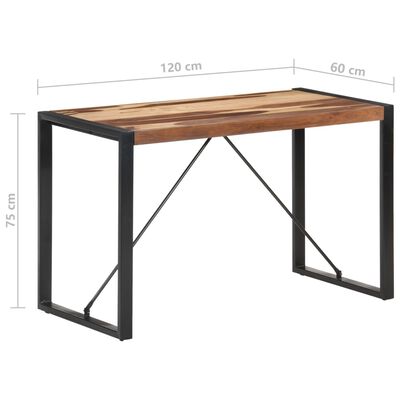vidaXL Jedálenský stôl 120x60x75 cm masívne drevo so sheeshamovou úpravou