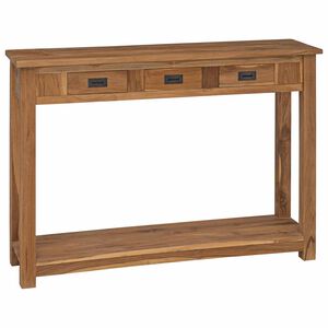 vidaXL Konzolov&yacute; st&ocirc;l Pr&iacute;rodn&aacute; 110 x 30 x 80 cm Hust&eacute; teakov&eacute; drevo