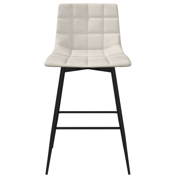 vidaXL Barové stoličky 2 ks krémové zamatové