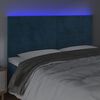 vidaXL Čelo postele s LED tmavomodr&eacute; 160x5x118/128 cm zamat