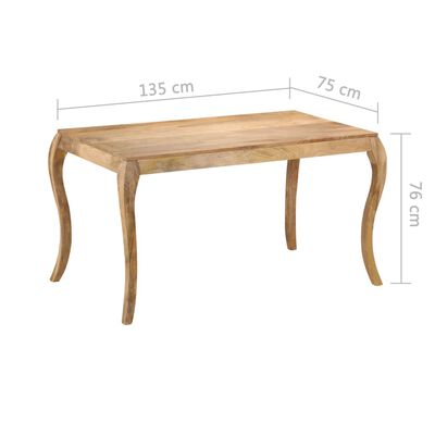 vidaXL Jedálenský stôl z mangovníkového dreva 135x75x76 cm