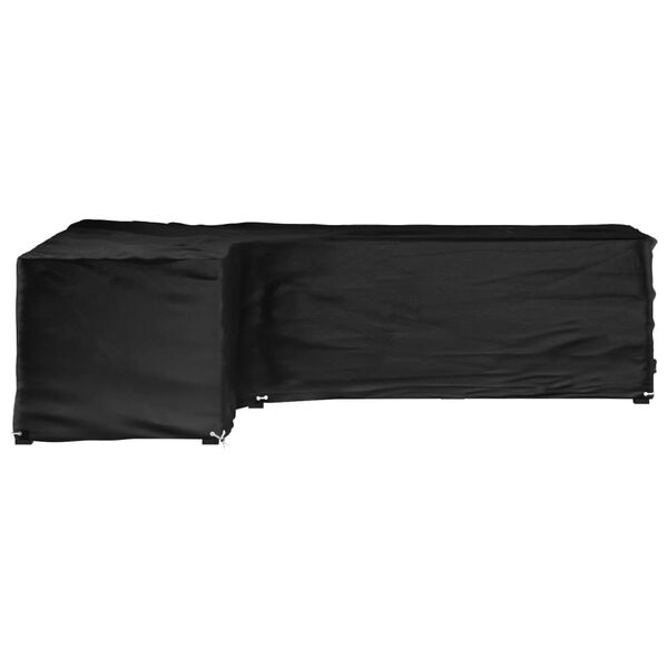 vidaXL Kryt na záhradný nábytok v tvare L 16 očiek 210x260x80 cm