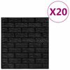 vidaXL 3D tapeta tehly samolepiaca 20 ks čierna
