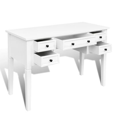 Biely písací stôl s 5 zásuvkami
