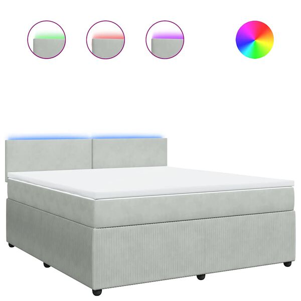 vidaXL Posteľn&yacute; r&aacute;m boxsping s matracom bledosiv&yacute; 180x200 cm zamat