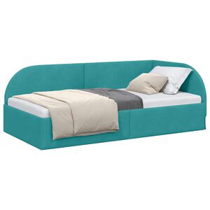 vidaXL Rohov&yacute; r&aacute;m postele Tyrkysov&aacute; 80 cm x 200 cm Zamat