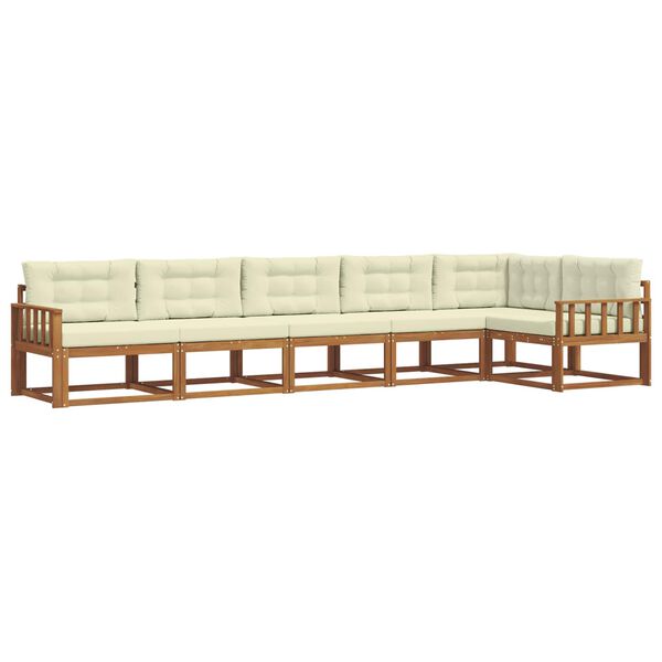 vidaXL Z&aacute;hradn&aacute; s&uacute;prava gaučov s vank&uacute;&scaron;om 6 pcs Pr&iacute;rodn&aacute; a kr&eacute;mov&aacute;