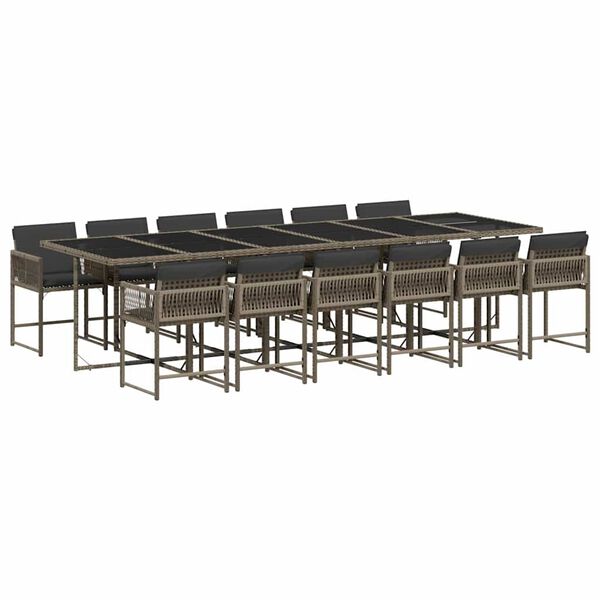 vidaXL 13-dielna z&aacute;hrad. jed&aacute;lensk&aacute; s&uacute;prava s vank&uacute;&scaron;mi siv&aacute; polyratan