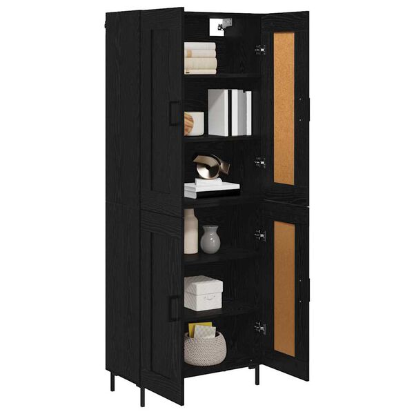 vidaXL Highboard 2 pcs Čierny dub Kompozitn&eacute; drevo