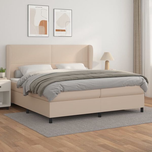 vidaXL Boxspring posteľ s matracom kapuč&iacute;nov&aacute; 200x200 cm umel&aacute; koža