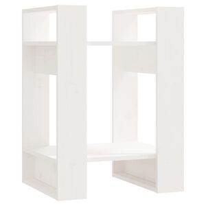vidaXL Knižnica/deliaca stena biela 41x35x57 cm mas&iacute;vna borovica