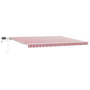 vidaXL Sklopn&aacute; mark&iacute;za Červen&aacute; a Biela 450 &times; 300 cm Tkanina a hlin&iacute;k