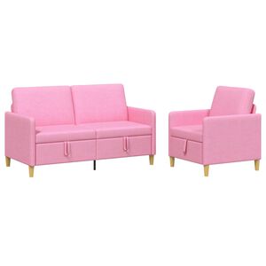 vidaXL S&uacute;prava pohovky s &uacute;ložn&yacute;m priestorom 2 ks Ružov&aacute; Polyester