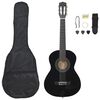vidaXL 8-dielna klasick&aacute; gitarov&aacute; sada pre začiatočn&iacute;kov čierna 1/2 34"
