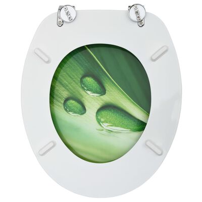 vidaXL WC sedadlá s poklopom 2 ks MDF zelené dizajn s kvapkami