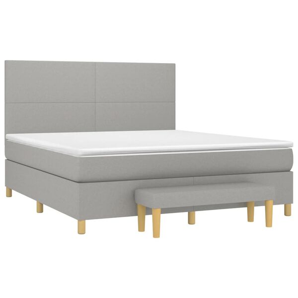 vidaXL Boxspring posteľ s matracom bledosiv&aacute; 180x200 cm l&aacute;tka