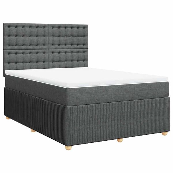 vidaXL Boxspring posteľ s matracom tmavosiv&aacute; 160x200 cm l&aacute;tka