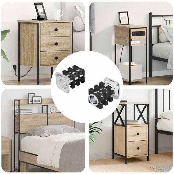 vidaXL Z&aacute;vitov&aacute; vložka do trubky 2 pcs Čierna a strieborn&aacute;