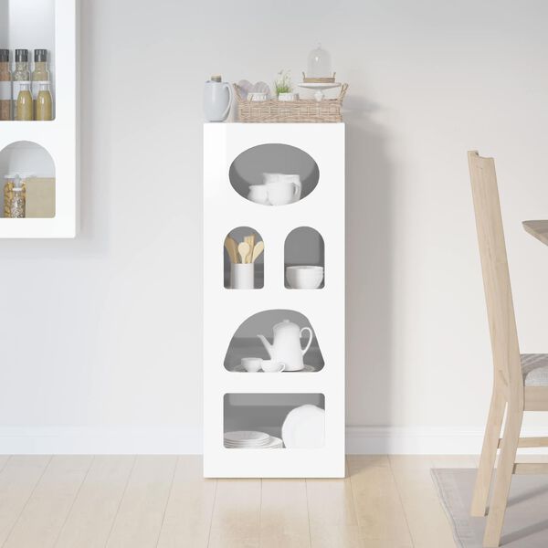 vidaXL Serv&iacute;rovacia skriňa Vysok&yacute; lesk bielej 40 x 35 x 100,5 cm