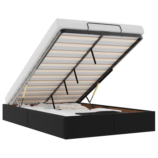 vidaXL Osmansk&yacute; r&aacute;m postele bez matraca čierna 120x200 cm umel&aacute; koža