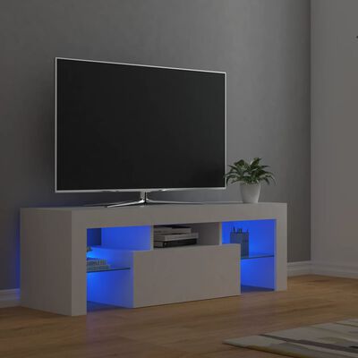 vidaXL TV skrinka s LED svetlami biela 120x35x40 cm