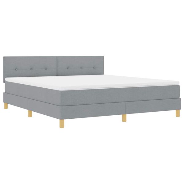 vidaXL Posteľ boxspring s matracom Svetlosiv&aacute; 180 x 200 cm l&aacute;tka