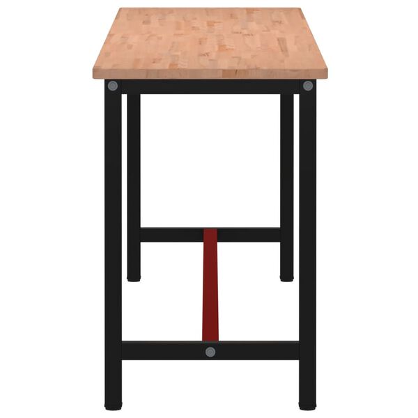 vidaXL Pracovn&yacute; st&ocirc;l 220x55x81,5 cm mas&iacute;vny buk a kov