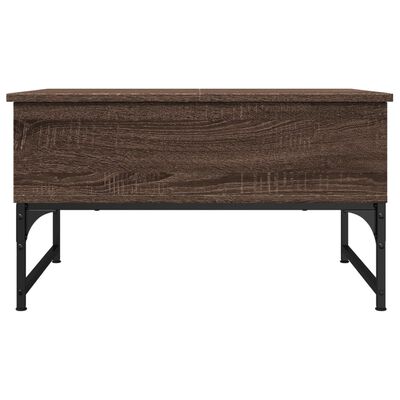 vidaXL Konferenčný stolík, hnedý dub 70x50x40 cm, kompozitné drevo+kov