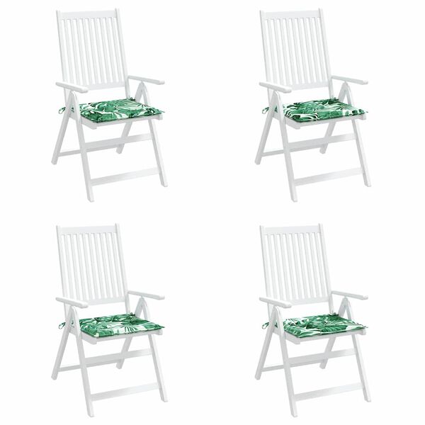vidaXL Vankúše na stoličky 4 pcs Vzor listov 50 x 50 x 4 cm