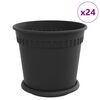 vidaXL Kvetin&aacute;če 24 pcs Čierna &Oslash; 19 x 16 cm Plast
