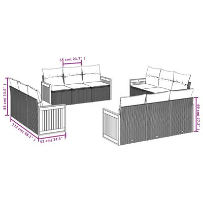vidaXL 12-dielna záhradná sedacia súprava a vankúše béžová polyratan