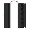 vidaXL Vysok&aacute; skrinka s LED čierna 41,5x32,5x200 cm kompozitn&eacute; drevo
